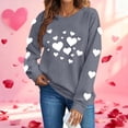 thumbnail image 1 of Timegard Valentines Day Womens Tops Long Sleeve Pullover Lightweight Sweatshirts Comfy Drop Shoulder Tops, 1 of 4