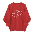 thumbnail image 1 of Timegard Valentines Womens Long Sleeve Tops Red Drop Shoulder Sweatshirts Lightweight Loose Crewneck Pullover, 1 of 6