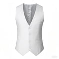 thumbnail image 1 of Timegard Vests for Men Button down Fitting V Neck Sleeveless M-5XL Solid Color Dressy Work Suit Vests, 1 of 2