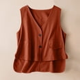 thumbnail image 1 of Timegard Vests for Women V Neck Button down High Low Sleeveless Tops Loose Lightweight Summer Fashion, 1 of 8
