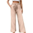 thumbnail image 1 of Timegard Wide Leg Pants for Women Elastic High Waist Solid Color Casual Loose Trousers Fall Travel, 1 of 5