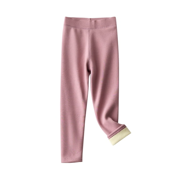 Timegard Winter Clothes for Girls Kids Fleece Warm Leggings Layer Thick Solid Color Casual Cute Cotton Fashion Pants