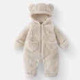 thumbnail image 1 of Timegard Winter Fuzzy Clothes Toddler Boy Girl Cute Fleece Onesie Unisex Warm Comfy Zip up Rompers with Pockets, 1 of 7