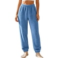 thumbnail image 1 of Timegard Winter Fuzzy Pajamas Pants for Women High Waist Elastic Bottom Sleepwear Casual Warm Comfy Trousers, 1 of 8