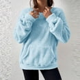 thumbnail image 1 of Timegard Winter Tops for Women Fuzzy Fleece Sweatshirts Long Sleeve Warm Comfy Drop Shoulder Pullover, 1 of 7
