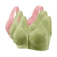 thumbnail image 1 of Timegard Wireless Bras for Women 3pc Front Closure Wide Strap Full Support Breathable Comfy Daily Bras, 1 of 7
