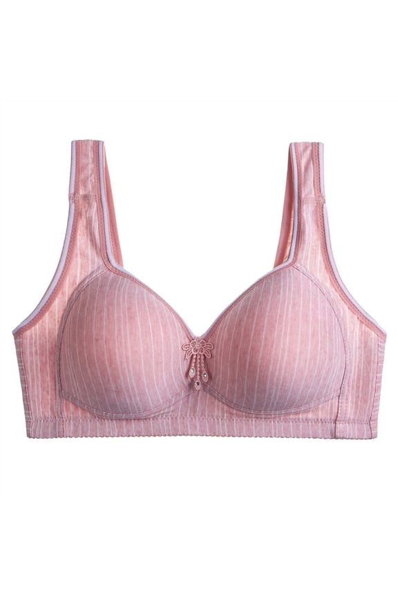 Wireless Bras for Women Striped Full Coverage High Support Bras Comfort Everyday Bralette