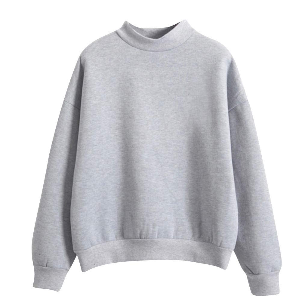 Womens Spring And Fall Solid Color Design Long Sleeve Top main image 1