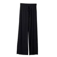 thumbnail image 1 of Timegard Women Lounge Pants Ribbed Elastic Waist Straight Leg Comfy Fall Casual Loose Pants Solid Color, 1 of 6
