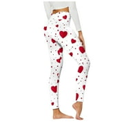 Timegard Women's Stretch Printed Yoga Pants High Waist Loose Straight Long Pants