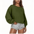 thumbnail image 1 of Timegard Women's Sweatshirts Crewneck Long Sleeve Comfy Pullover Fall Casual Crop Tops with Pockets, 1 of 6