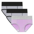 thumbnail image 1 of Timegard Womens 3pc Plus Size Underwear Mid Waist Comfy No Show Panties Breathable Menstrual Briefs, 1 of 9