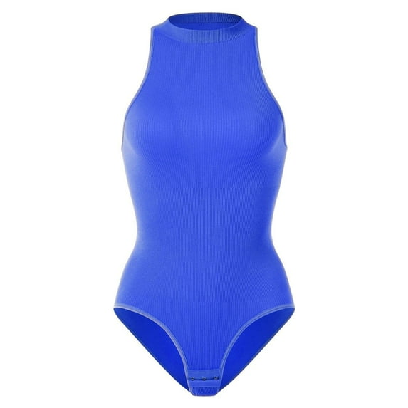 Timegard Womens Bodysuit Crew Neck Sleeveless Slim Comfy Jumpsuit Panties Solid Color Rompers Casual