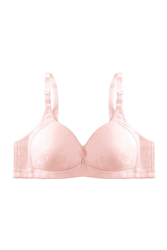 Womens Bras Flower Print Adjustable Strap Comfy Seniors Bras Breathable Daily Bra with Support