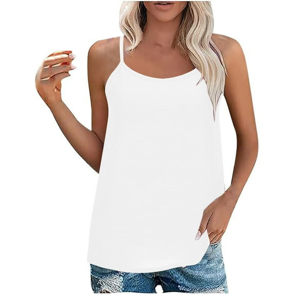 Timegard Womens Camisole Tops Adjustable Spaghetti Strap Scoop Neck Casual Loose Tank Top Sleeveless Tee