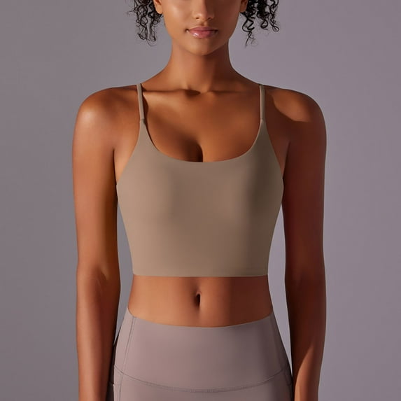Timegard Womens Camisole Tops U Neck Workout Yoga Sports Bras Athletic Cropped Skinny Stretch Tank Tops