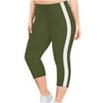 thumbnail image 1 of Timegard Womens Capri Pants Striped High Waisted Lightweight Short Leggings Beach Casual Slim Crop Pants, 1 of 6