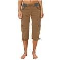 thumbnail image 1 of Timegard Womens Cargo Capri Pants Elastic Waisted Drawstring Cinch Bottom Hiking Crop Pants with Pockets, 1 of 7
