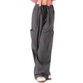 thumbnail image 1 of Timegard Womens Cargo Pants Elastic High Waisted Drawstring Straight Leg Outdoor Trousers with Pockets, 1 of 6