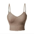 thumbnail image 1 of Timegard Womens Going out Tank Top Ribbed V Neck Spaghetti Strap Comfy Knit Tee Camis Slim Cropped, 1 of 5