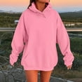 thumbnail image 1 of Timegard Womens Hoodies Sweatshirts Long Sleeve Solid Color Pullover Basic Loose Comfy Tops Fall Winter, 1 of 5