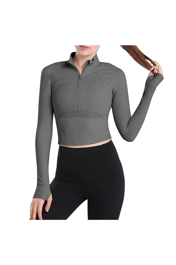 Womens Lightweight Athletic Jacket Zipper Trackshirts Workout Running Jackets with Thumb Holes