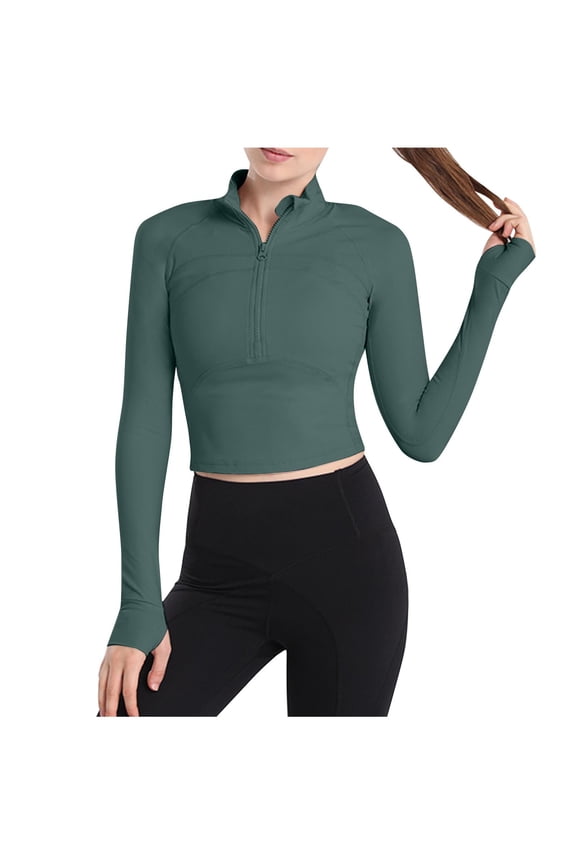 Womens Lightweight Athletic Jacket Zipper Trackshirts Workout Running Jackets with Thumb Holes