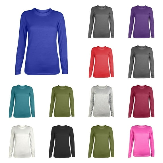 Timegard Womens Long Sleeve Tops Crew Neck Basic T-Shirts Classic Blouse Comfy Fall Casual Loose Tops