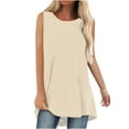 thumbnail image 1 of Timegard Womens Long Tank Tops Round Neck Sleeveless Solid Color Casual Loose Top Basic Tshirts Blouse, 1 of 6