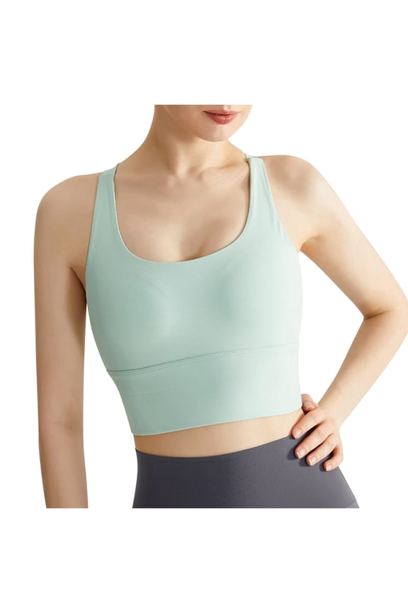 Womens Longline Sports Bras Back Crisscross High Support Smoothing Comfort Yoga Bras Camis