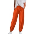 thumbnail image 1 of Timegard Womens Lounge Pants Elastic Waist Ruched Baggy Office Casual Trousers with Pockets Fall Trend, 1 of 5