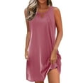 thumbnail image 1 of Timegard Womens Nightgowns and Sleepshirts Round Neck Sleeveless Slim Comfy Solid Color Loungewear Dress, 1 of 8