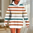 thumbnail image 1 of Timegard Womens Oversized Sweatshirts Striped Long Sleeve Hoodies Drop Shoulder Loose Fall Pullover, 1 of 4