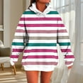 thumbnail image 1 of Timegard Womens Oversized Sweatshirts Striped Long Sleeve Hoodies Drop Shoulder Loose Fall Pullover, 1 of 4