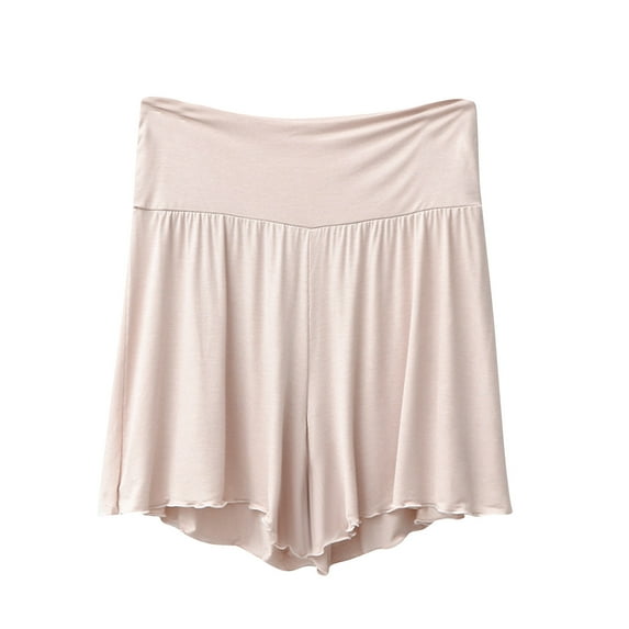 Timegard Womens Pajama Shorts High Waisted Lightweight Wide Leg Soft Sleepwear Bottoms Ruffled Yoga Shorts