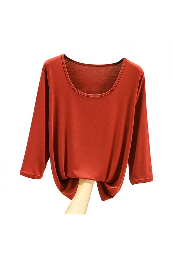 Womens Pajama Tops Short Scoop Neck 3/4 Sleeve Loose Soft Sleepwear Casual Comfy Pjs Shirt Top