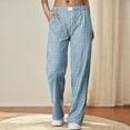 thumbnail image 1 of Timegard Womens Pajamas Pants Plaid Straight Leg Elastic Waist Loose Loungewear Trousers with Pockets, 1 of 8