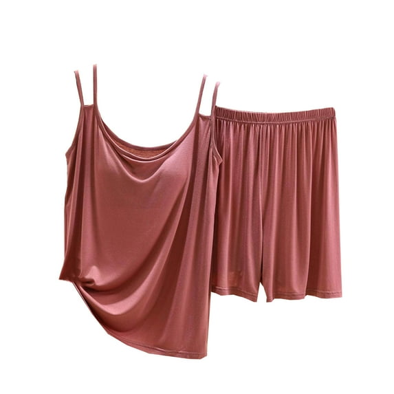 Timegard Womens Pajamas Sets Pajamas Scoop Neck Camis with Built in Bras Shorts Soft Outfits Sleepwear