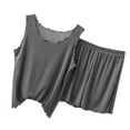 thumbnail image 1 of Timegard Womens Pajamas Sets Scoop Neck Tank Top Shorts Solid Color Comfy Summer Outfits Sleepwear, 1 of 5