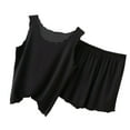 thumbnail image 1 of Timegard Womens Pajamas Sets Scoop Neck Tank Top Shorts Solid Color Comfy Summer Outfits Sleepwear, 1 of 5