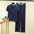 thumbnail image 1 of Timegard Womens Pajamas Sets Short Sleeve Tee Wide Leg Pants 2 Piece Lounge Soft Comfy Pjs Outfits, 1 of 3