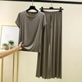 thumbnail image 1 of Timegard Womens Pajamas Sets Short Sleeve Tee Wide Leg Pants 2 Piece Lounge Soft Comfy Pjs Outfits, 1 of 3