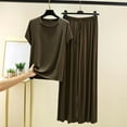 thumbnail image 1 of Timegard Womens Pajamas Sets Short Sleeve Tee Wide Leg Pants 2 Piece Lounge Soft Comfy Pjs Outfits, 1 of 3