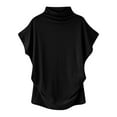 thumbnail image 1 of Timegard Womens Plus Size Tops Half Turtleneck Doll Sleeve Ruched Summer Casual Shirts Basic Blouse, 1 of 3
