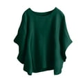 thumbnail image 1 of Timegard Womens Plus Size Tops Scoop Neck Drop Shoulder Solid Color Loose Casual Tops Summer Fashion, 1 of 6