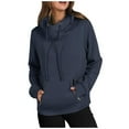 thumbnail image 1 of Timegard Womens Sweatshirts Drop Shoulder Solid Color Hoodies Pullover Fall Winter Tops with Zip Pockets, 1 of 4