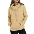 thumbnail image 1 of Timegard Womens Sweatshirts Drop Shoulder Solid Color Hoodies Pullover Fall Winter Tops with Zip Pockets, 1 of 4
