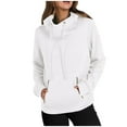 thumbnail image 1 of Timegard Womens Sweatshirts Drop Shoulder Solid Color Hoodies Pullover Fall Winter Tops with Zip Pockets, 1 of 4