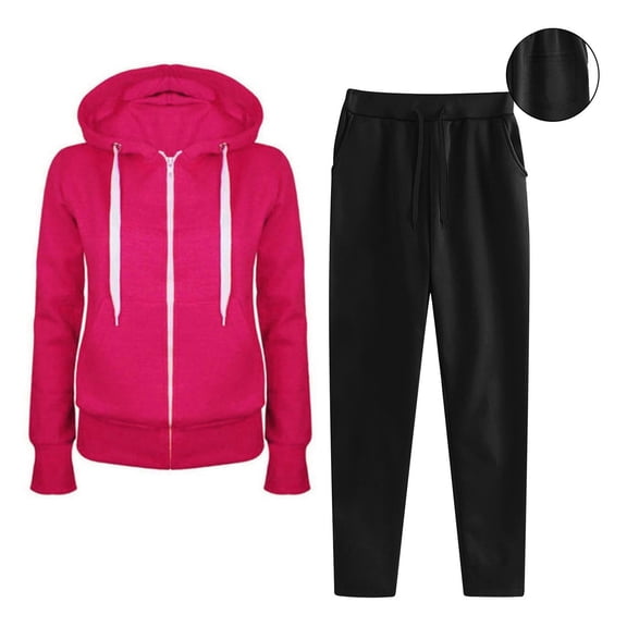 Timegard Womens Sweatsuit 2 Piece Zip up Sweatshirts with Hood Joggers Pants Loose Workout Running Outfits