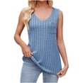 thumbnail image 1 of Timegard Womens Tank Top Ribbed V Neck Sleeveless Solid Color Comfy Fitting Casual Tee Shirts, 1 of 4